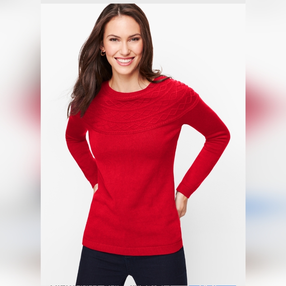 Talbots Diamond Cable Sweater Size L